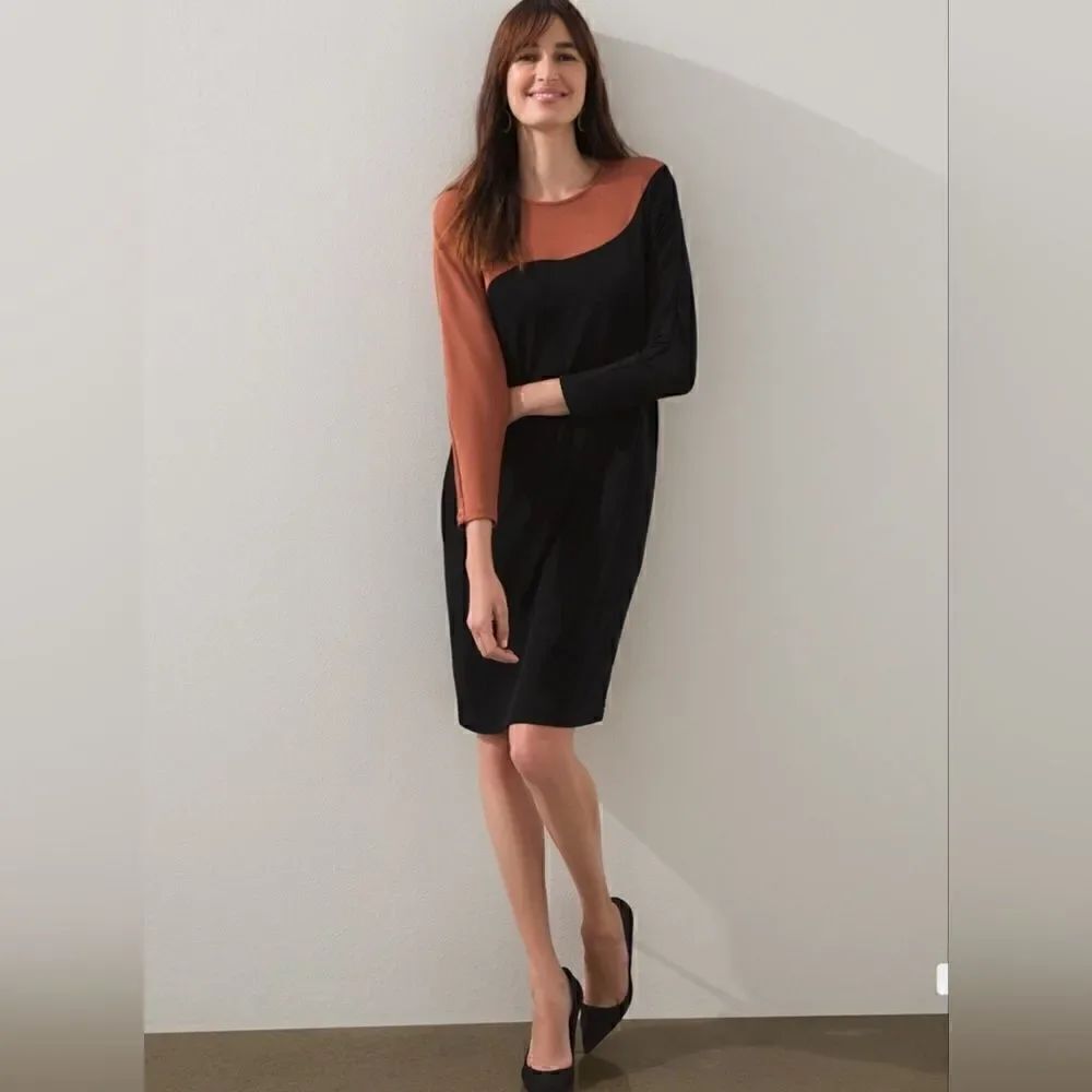 Chico's Travelers Colorblock Wedge Dress